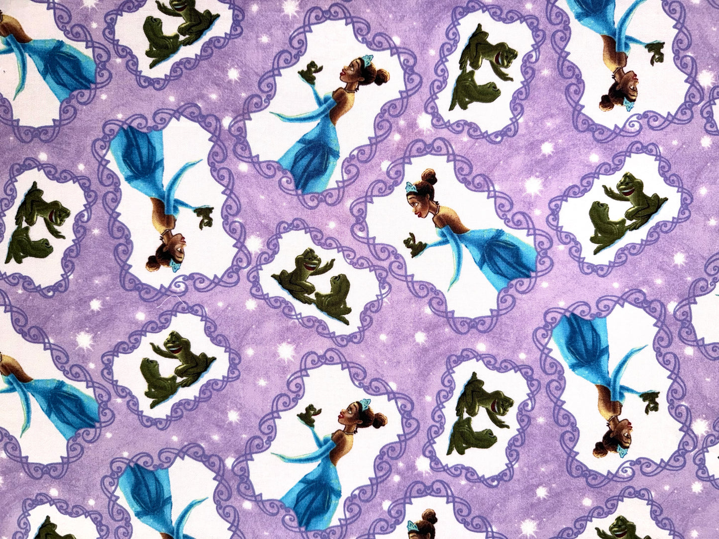 The Princess And The Frog Cotton Cotton Blue Purple Toss Licensed - Fat Quarter