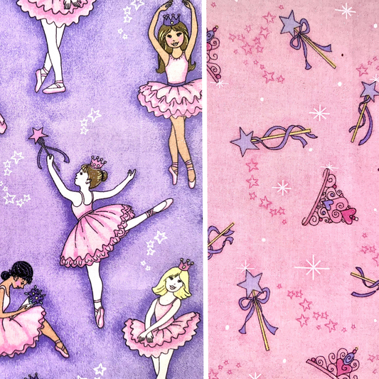 Rare Glitter Ballerina & Princess Cotton Fabric by Fabric Traditions 2009 - Fat Quarter