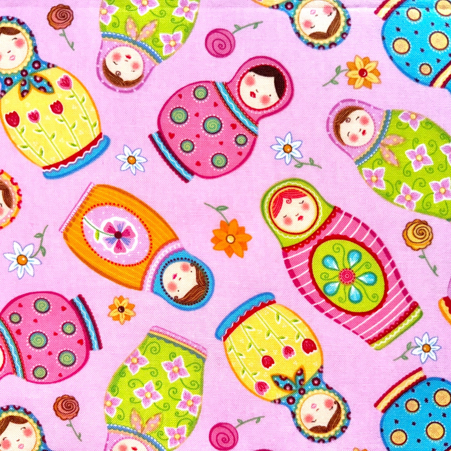 Matryoshka Nesting Dolls Cotton Fabric by Kate Honarvar for Timeless Treasures - Fat Quarter