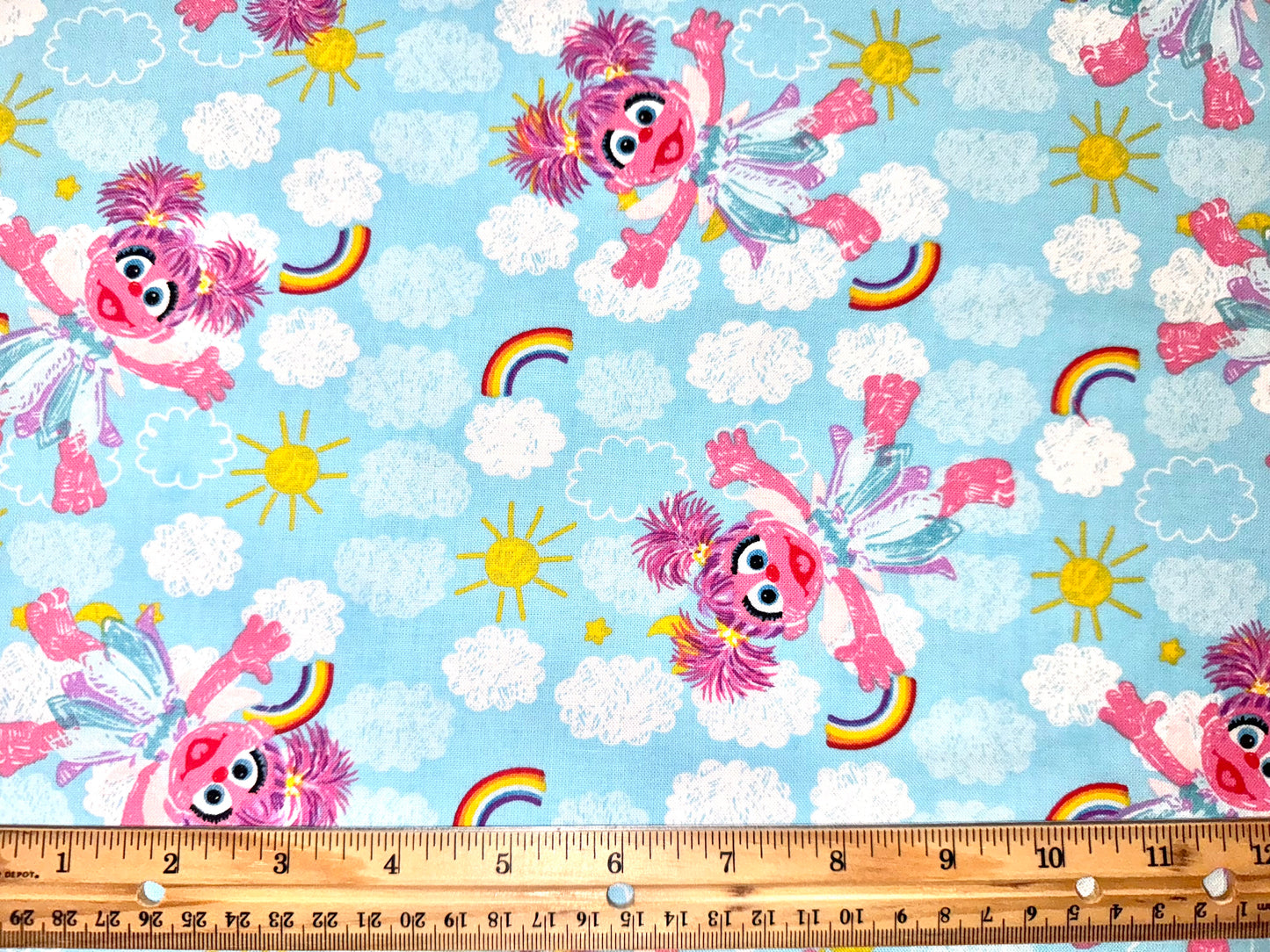 Abby Cadabby 2011 Sesame Workshop Blue Cotton Licensed Fabric - Fat Quarter