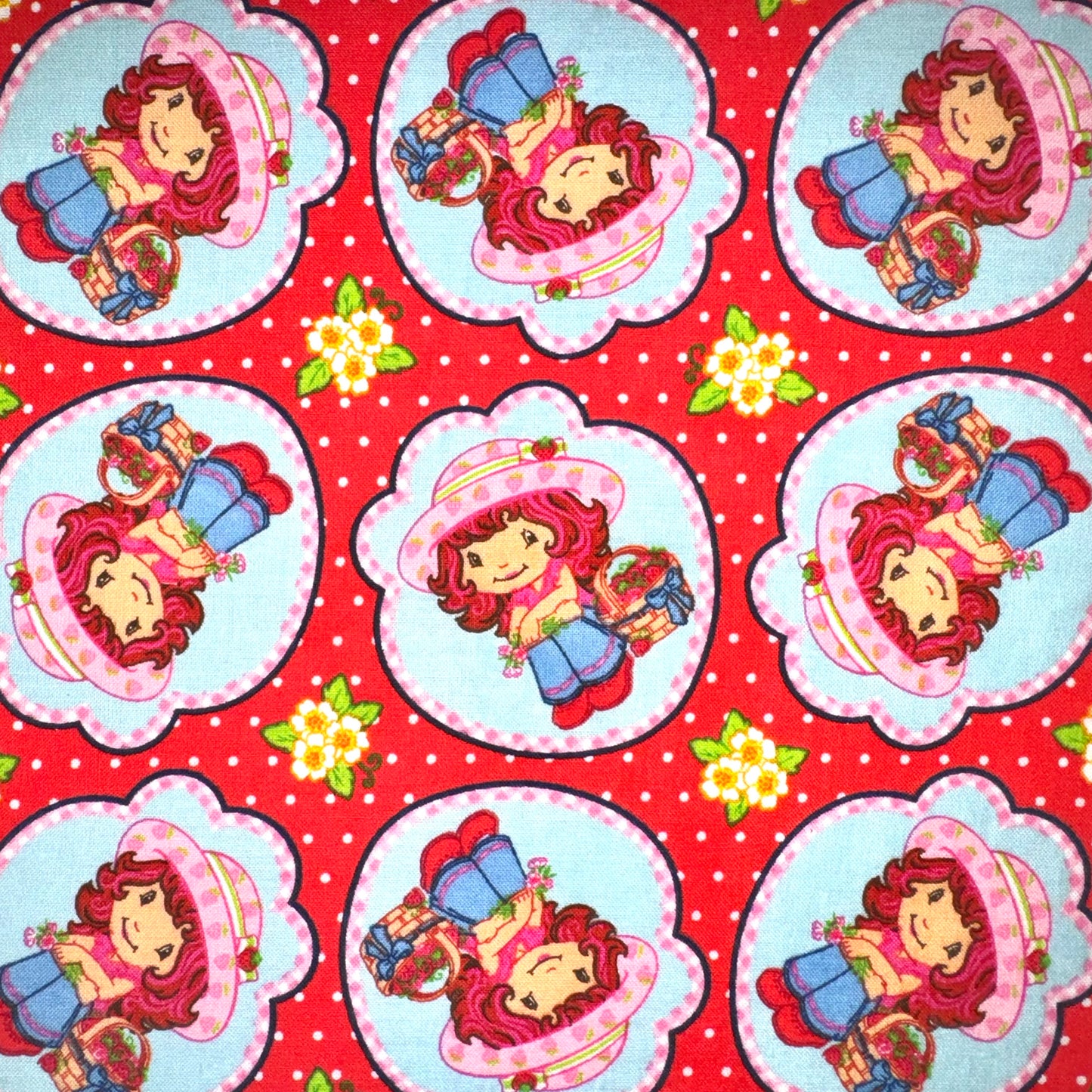 Strawberry Shortcake Cotton Licensed Fabrics by Those Characters From Cleveland under Spectrix 2007 RARE - Fat Quarter