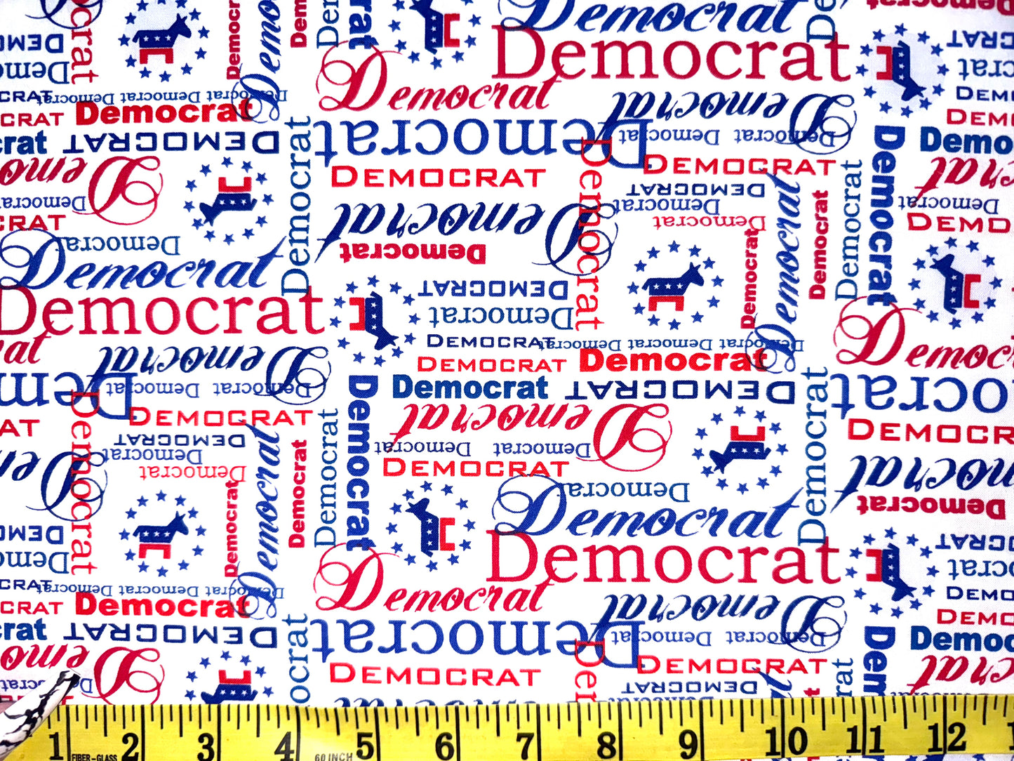 Republican or Democrat Political Party Cotton Fabric - Fat Quarter