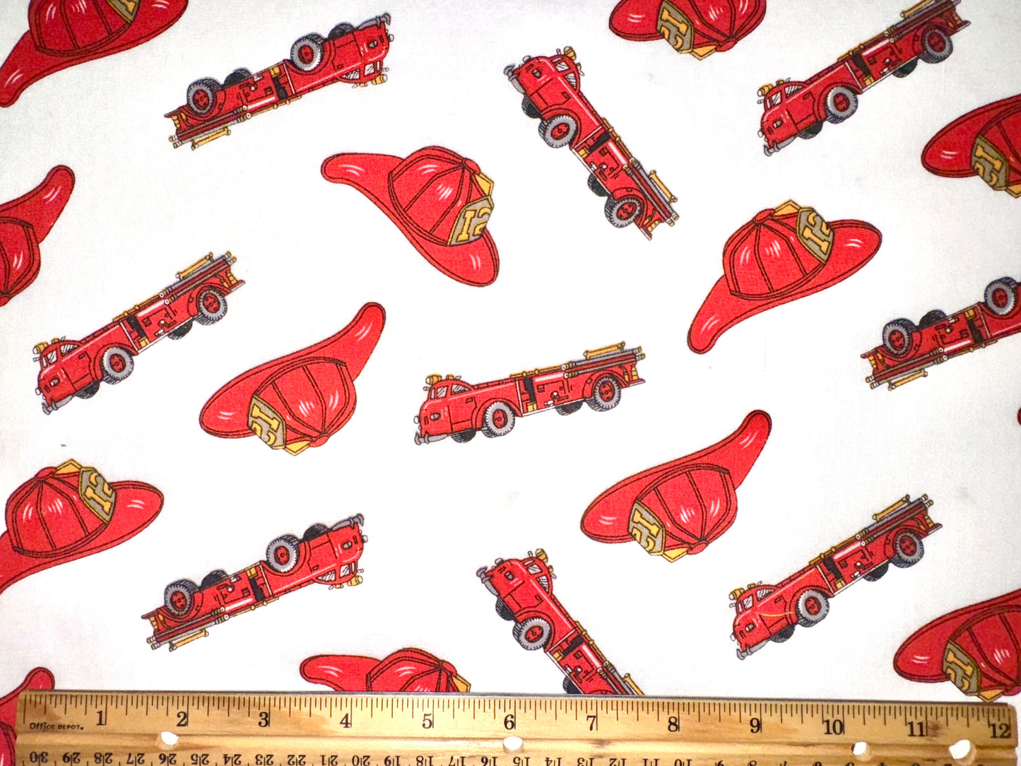 Fire Truck Firefighter Fireman Cotton Fabric