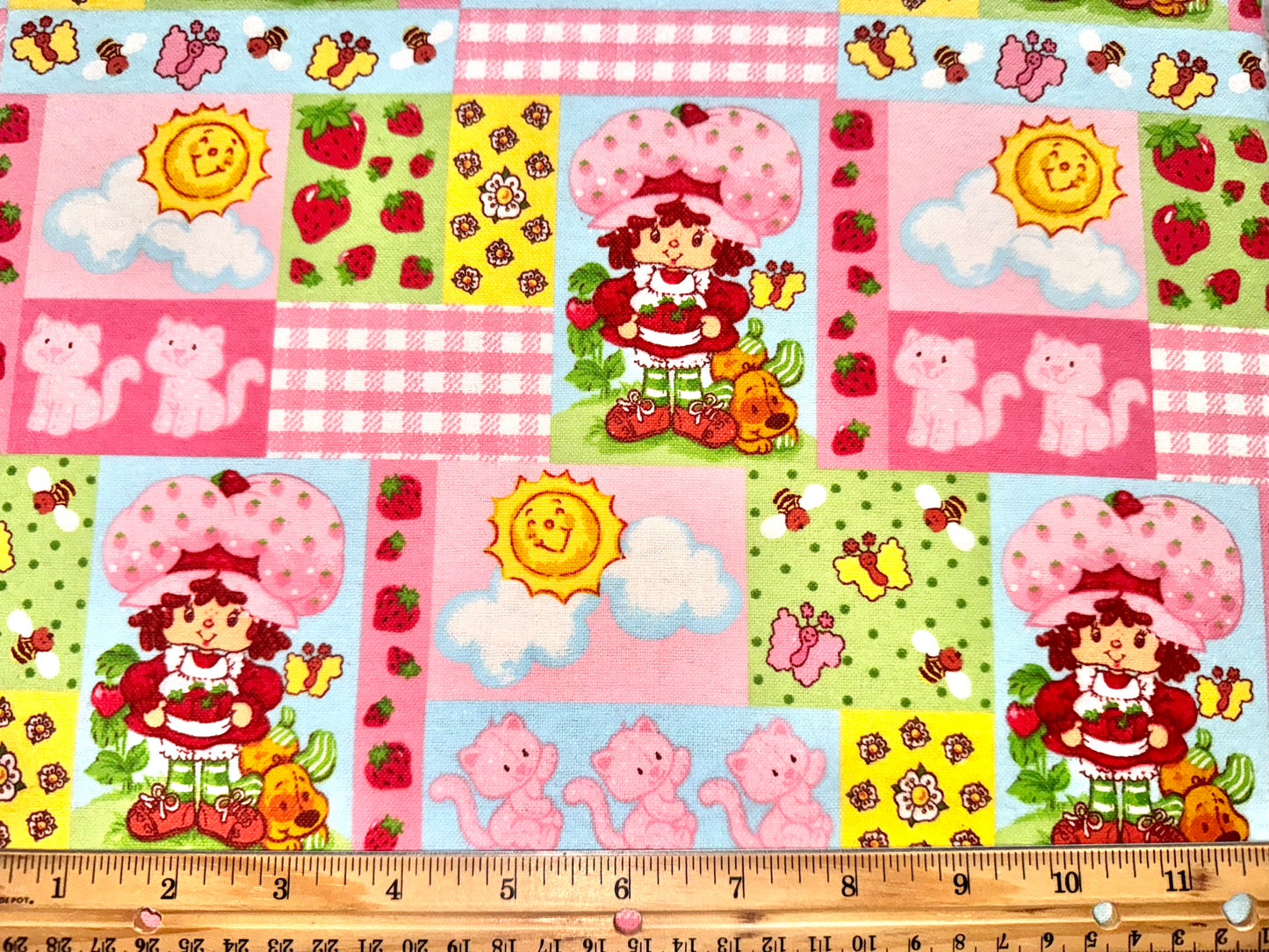 Classic Strawberry Shortcake Flannel Licensed Fabric by Spectrix 2006 , Fat Quarter