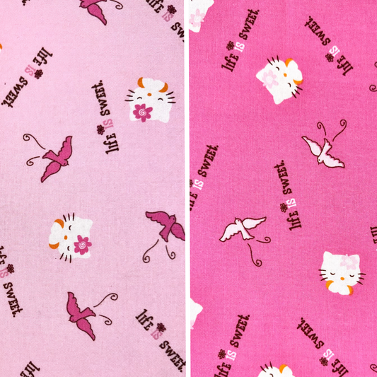 Hello Kitty Life Is Sweet Fabric Licensed Cotton Pink