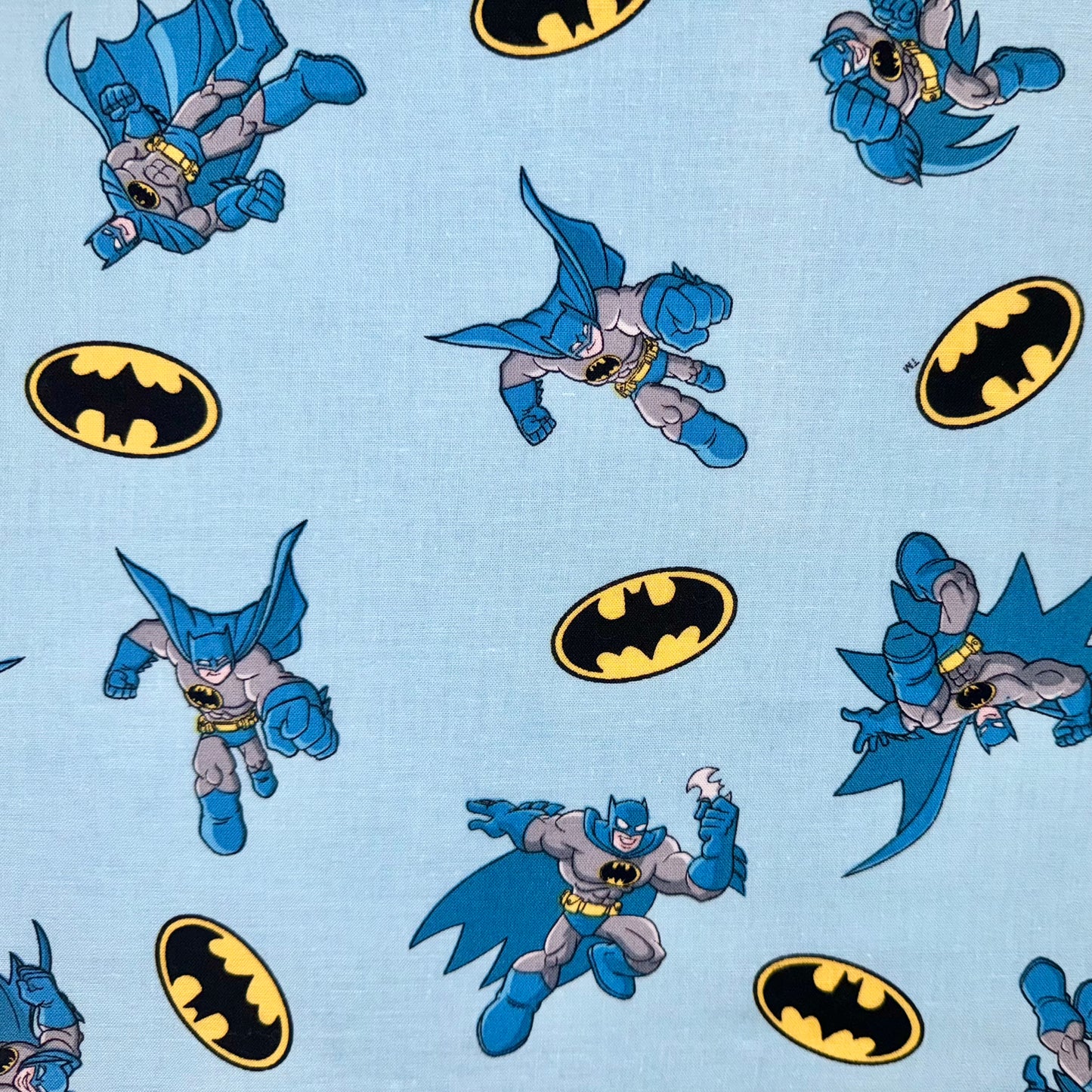 Batman DC Comics Light Blue Cotton Licensed Fabric by David Textiles, Fat Quarter