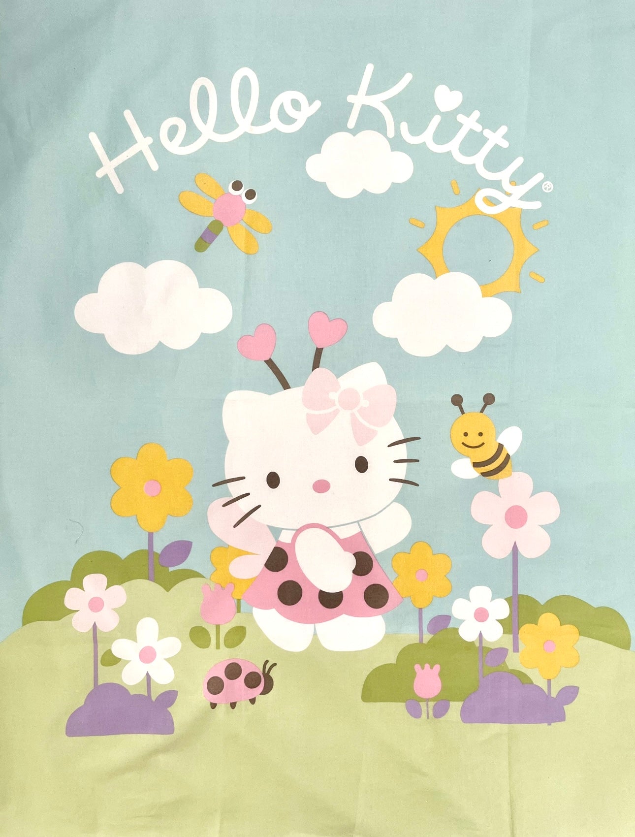 Hello Kitty Rainbow Licensed Fabric Panel by David Textiles 2009