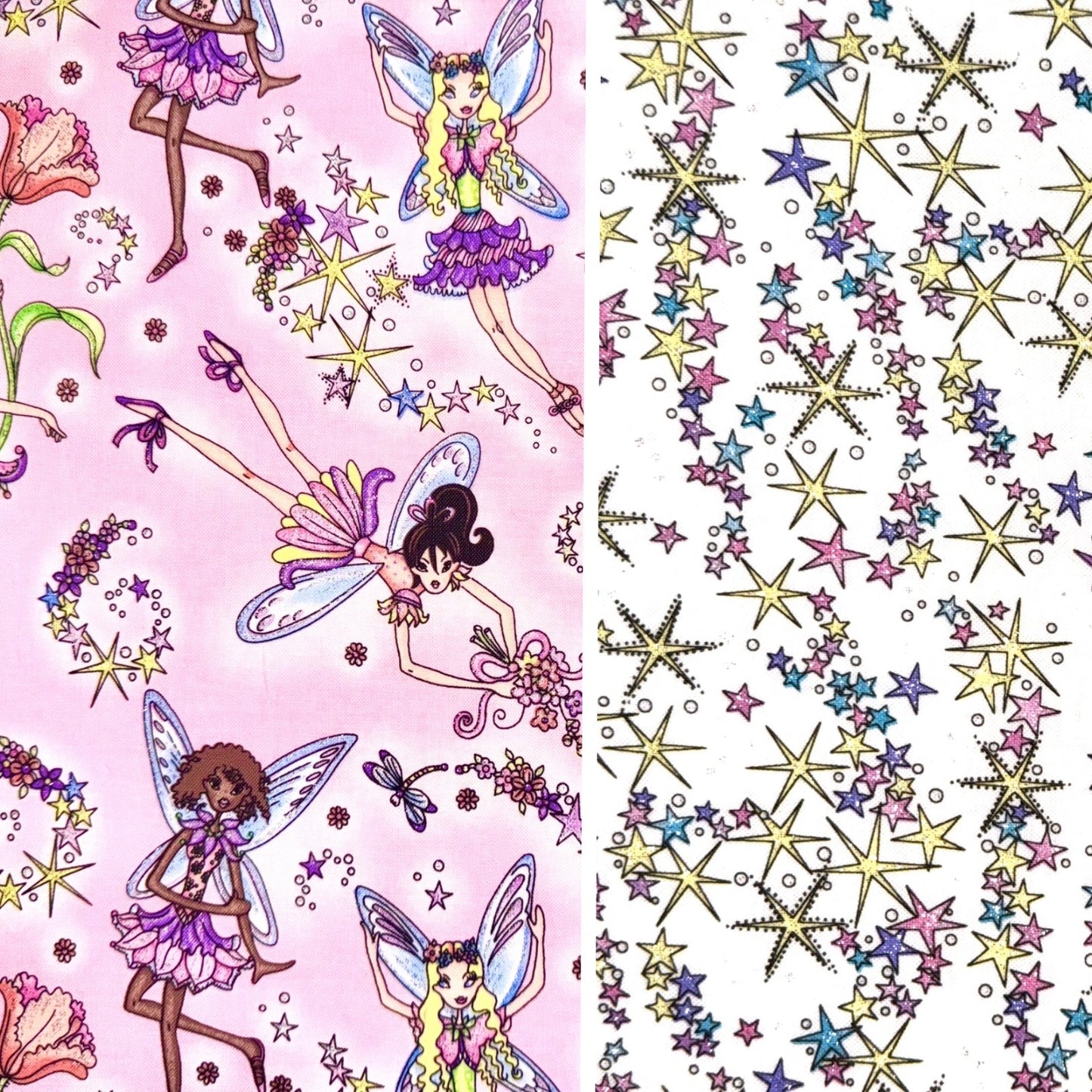 Rare Glitter Fairy Fabric by Lloyds & Braton For Timeless Treasures 2007 - Fat Quarter