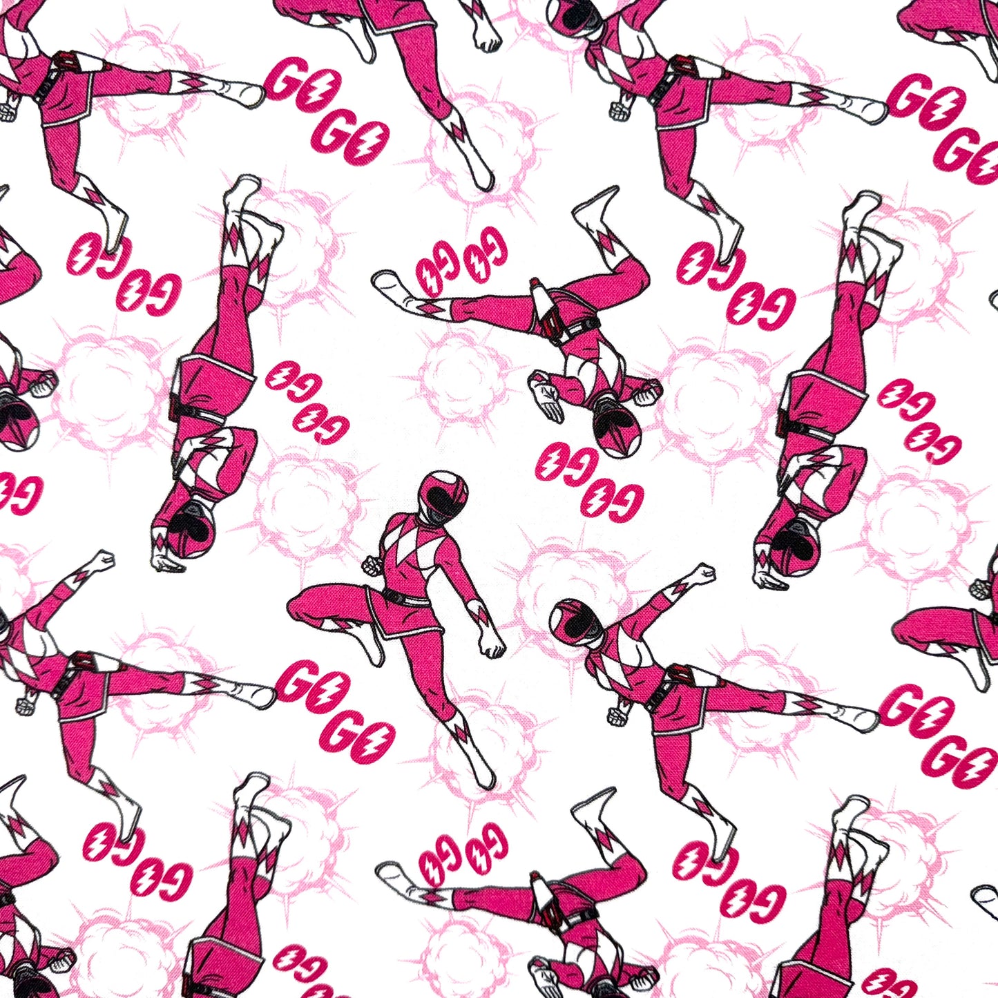 Pink Power Ranger Fabric Go Go Licensed Cotton