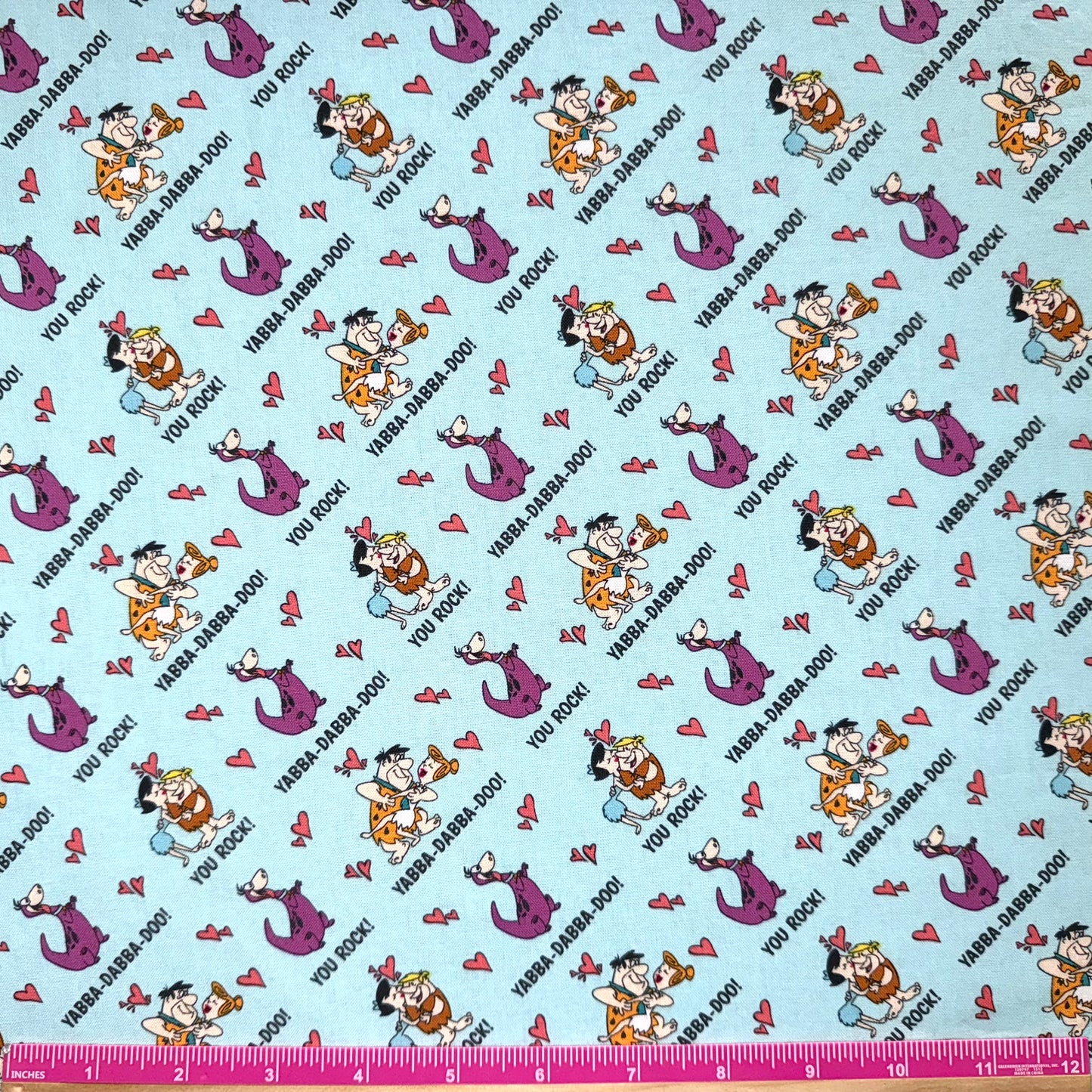 Flintstones Fabric Yabba Dabba Doo Licensed Cotton You Rock