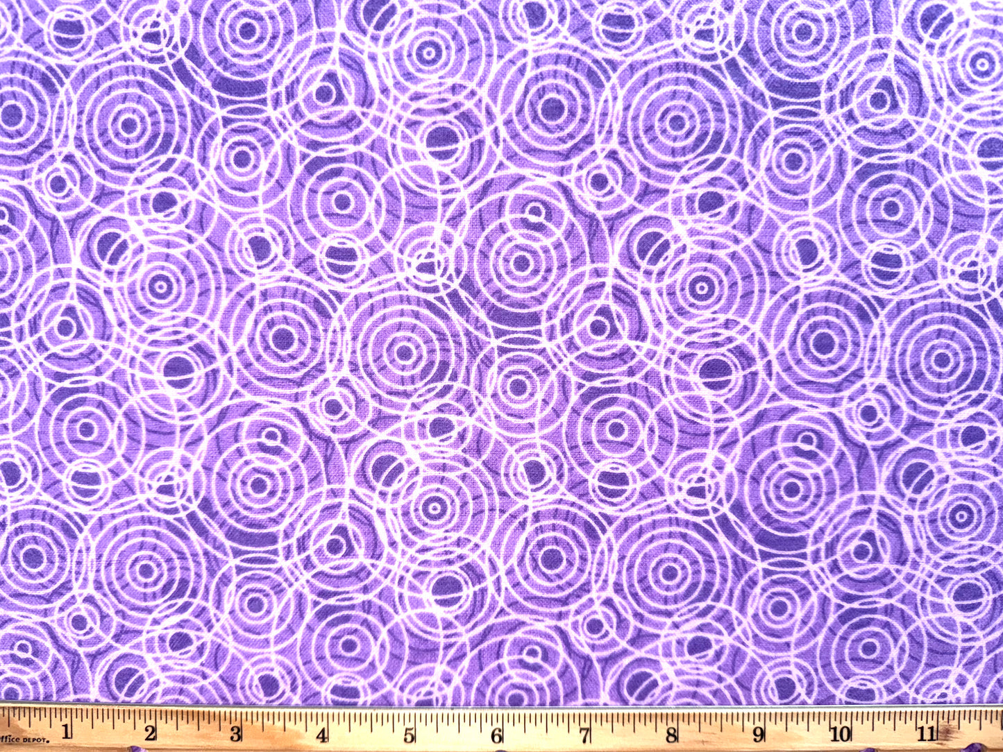 Purple Circle Pattern Flannel Fabric - Half Yard