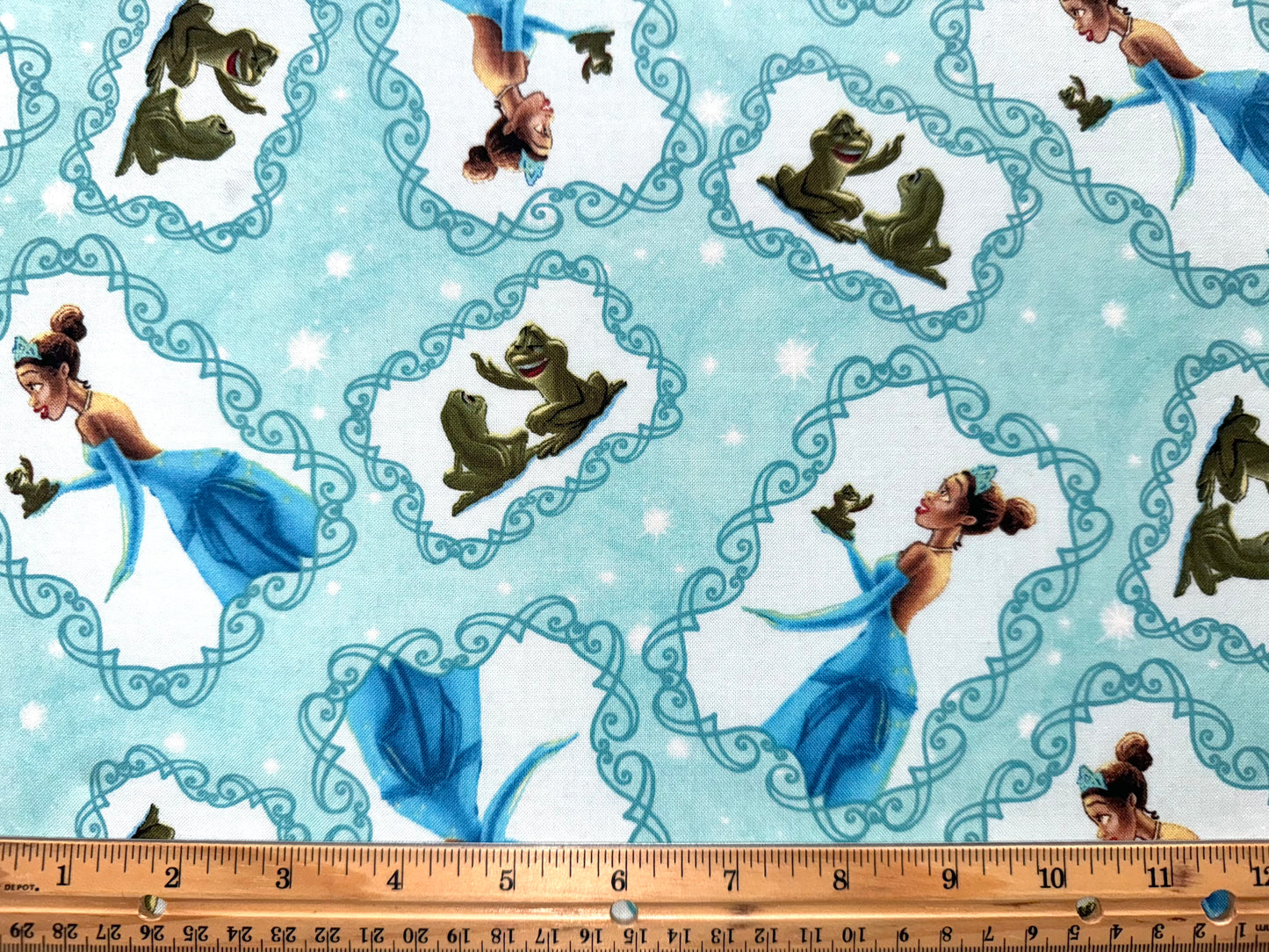 The Princess And The Frog Cotton Cotton Blue Purple Toss Licensed - Fat Quarter