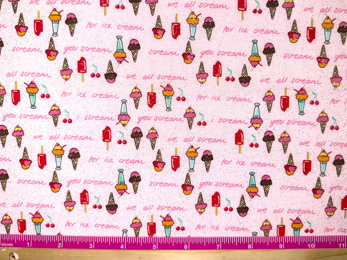 Super Sparkly Ice Cream Glitter Fabric by Fabric Traditions, Fat Quarter