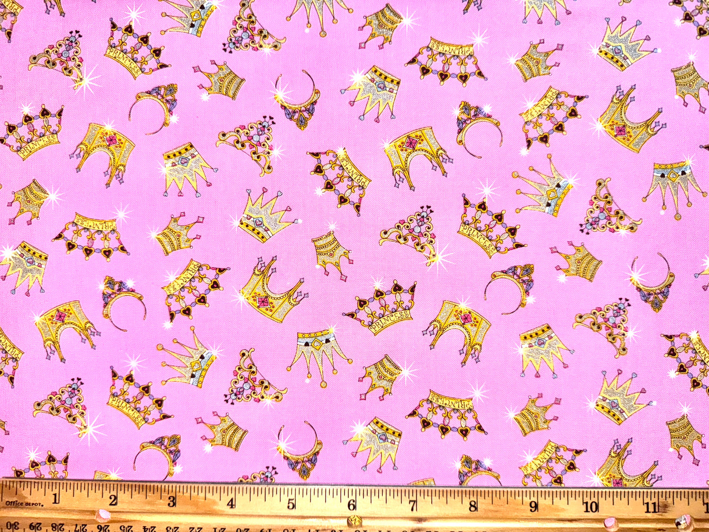 Glitter Crown and Tiara Fabric “KIDZ” by Timeless Treasures - Fat Quarter