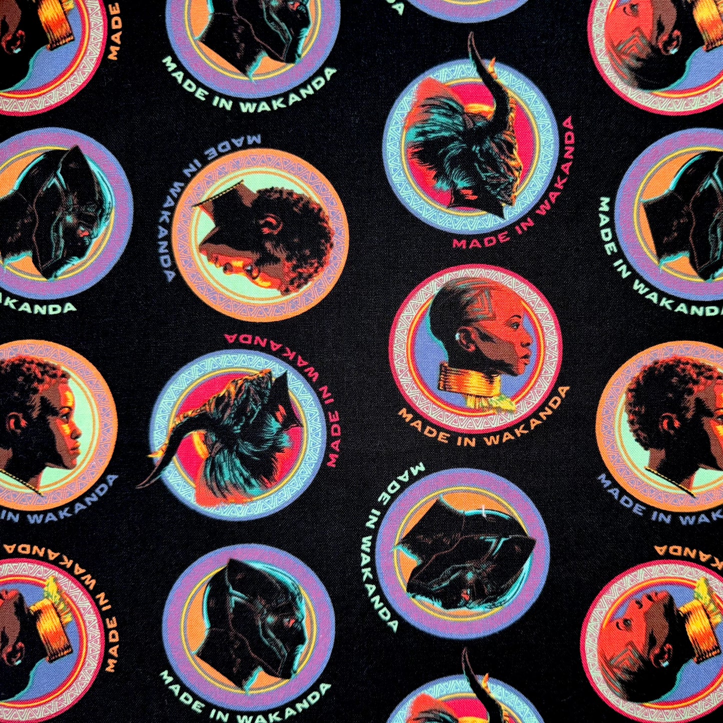 Black Panther Made In Wakanda Marvel Licensed Cotton Fabric - Fat Quarter