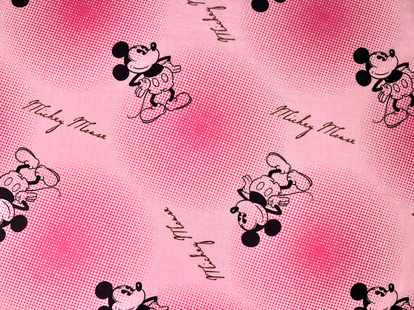 Mickey Mouse Pink Dot Burst Licensed Cotton Fabric Disney for Springs Creative