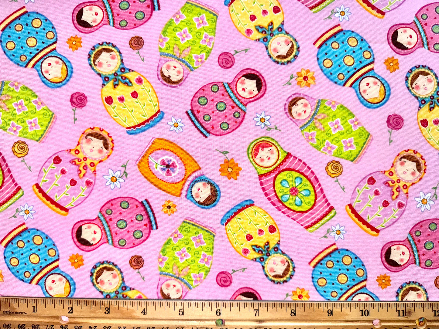 Matryoshka Nesting Dolls Cotton Fabric by Kate Honarvar for Timeless Treasures - Fat Quarter