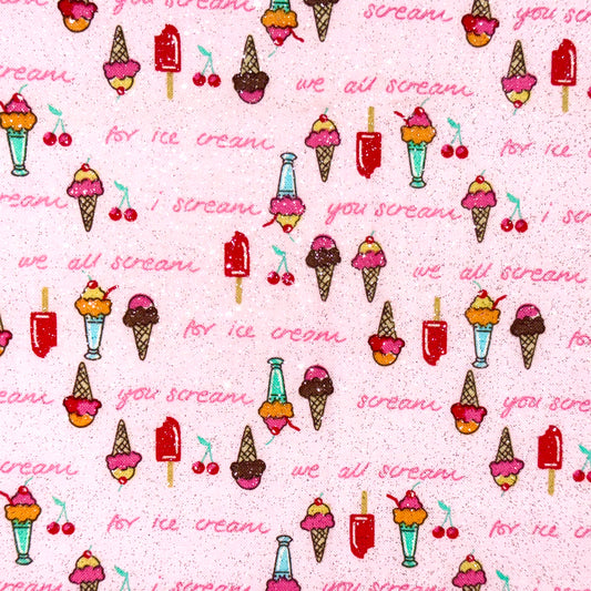 Super Sparkly Ice Cream Glitter Fabric by Fabric Traditions, Fat Quarter